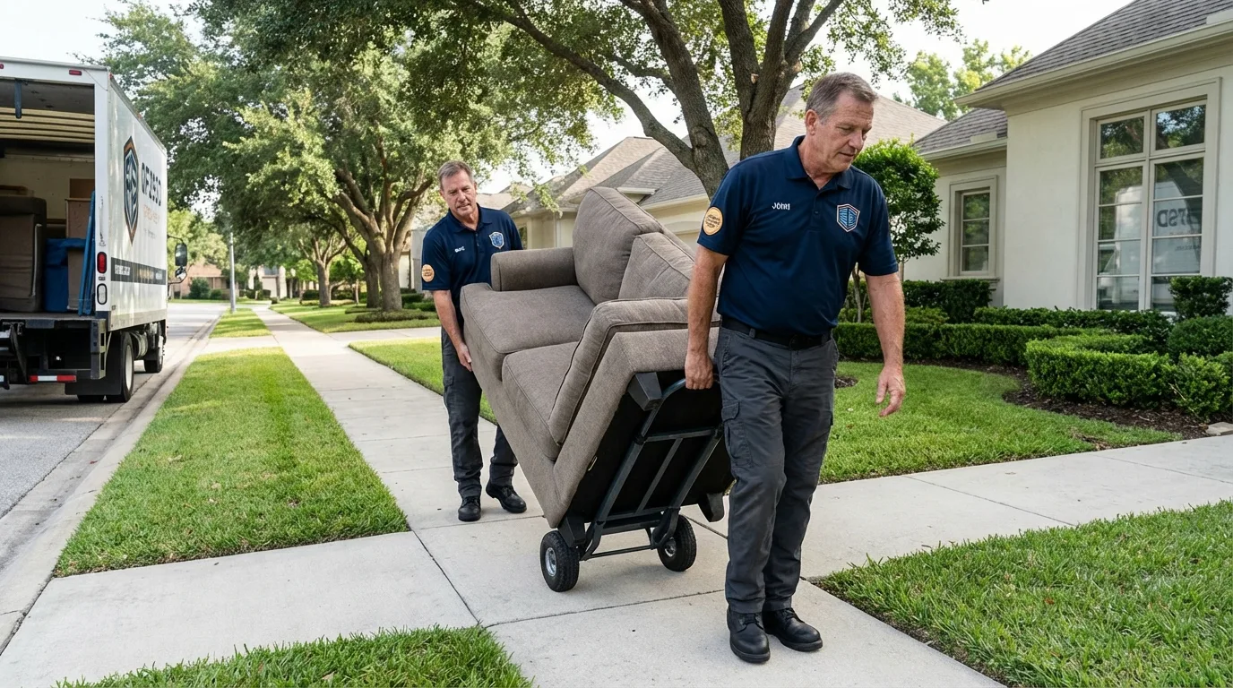 Local residential moving crew loading furniture in Ivanhoe, MN